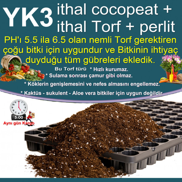 10 LT YK3 ithal Torf + cocopeat perlit ile. Çiçek, Sebze, tohumu Toprak