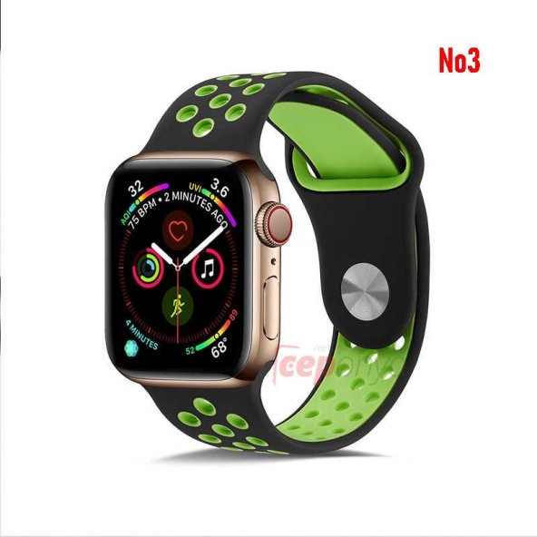 Apple Watch 38mm - 40mm Silikon Renkli Kordon Bileklik - 4