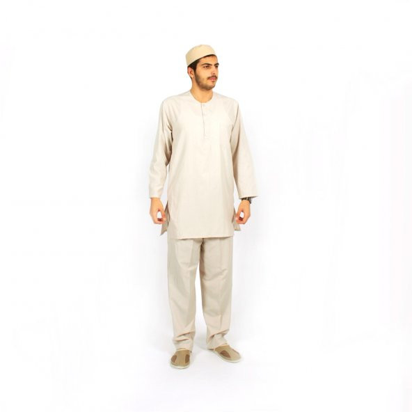 Hac Umre Kıyafeti Afgan Takım Bej