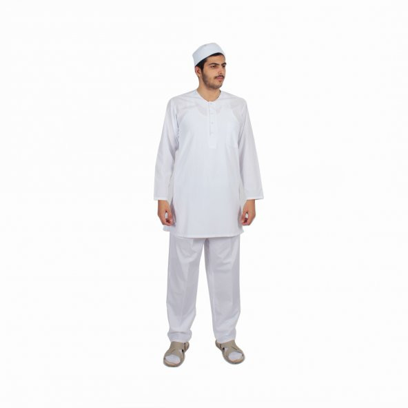 Hac Umre Kıyafeti Afgan Takım Beyaz