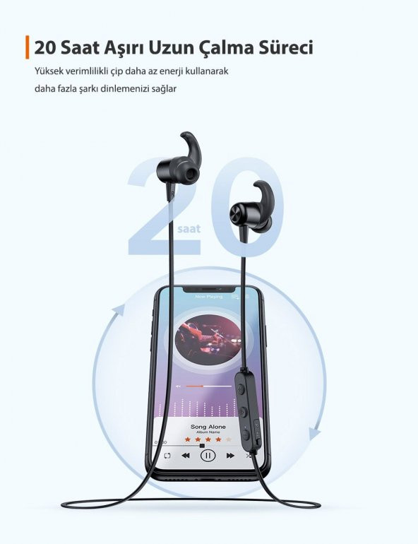 TAOTRONICS Mıknatıslı Bluetooth Ter Geçirmez IPX6 Spor Kulaklık 20 Saat Müzik+Kılıf TT-BH076 - 3
