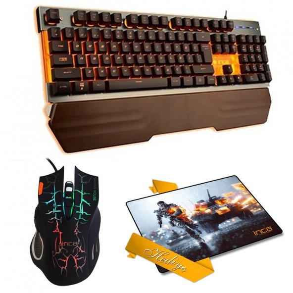 Inca IKG-400 Mekanik Gaming Klavye+IMG-369 Gaming Mouse+Pad