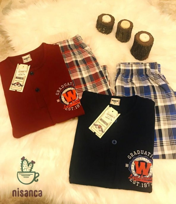 Erkek Pamuk Penye Pijama Takımı 100 Pamuk 1.Kalite - 3