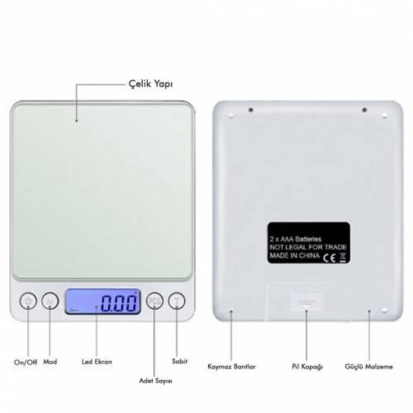 Dijital Hassas Elektronik Taşınabilir Cep Terazi Tartı 500 Gr 0.01 gr Terazisi - 5