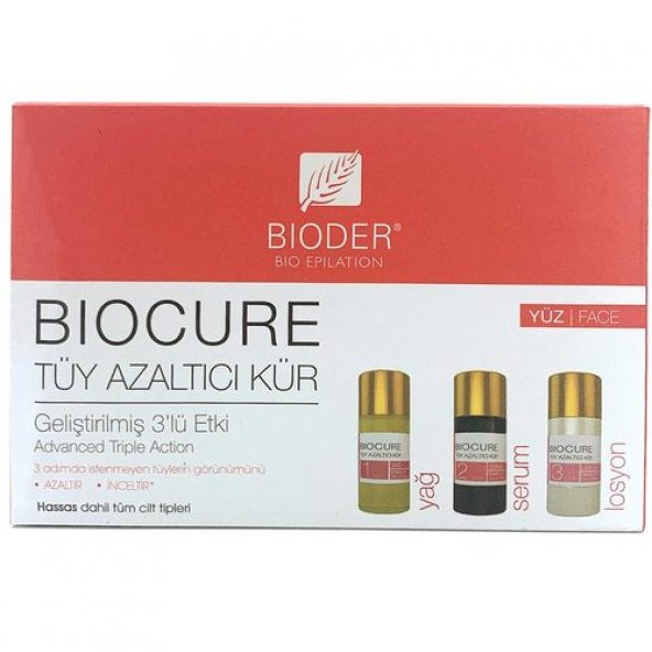 Bioder Biocure Tüy Azaltıcı Kür 3lü Etki 3 x 5 ml - Yüz