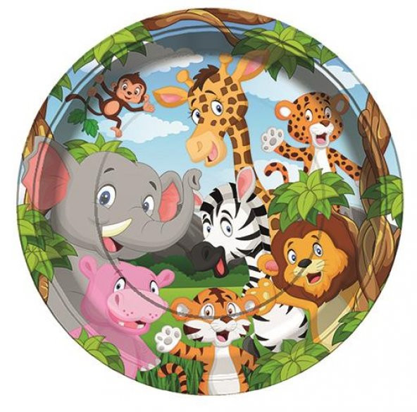 Aslan Zebra Zürafa Fil Maymun Kaplan Temalı Konsept Parti Seti - Resim 4
