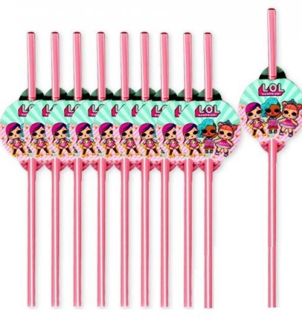 10 Adet Lol Surprise Bebekleri Pipet, Lol Bebek Parti Pipeti