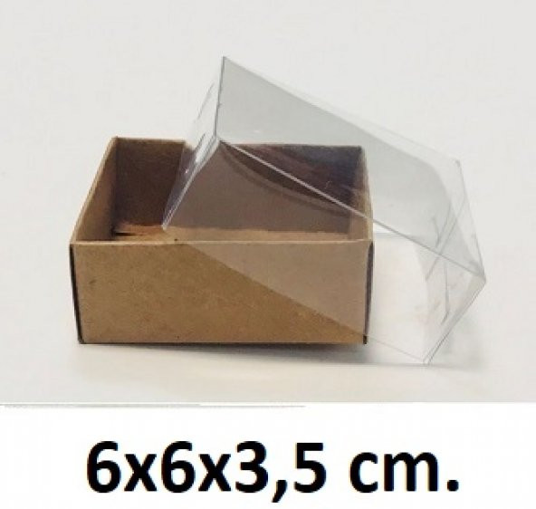 50 Adet Asetat Kapaklı Karton Kutu 6x6x3,5 cm.