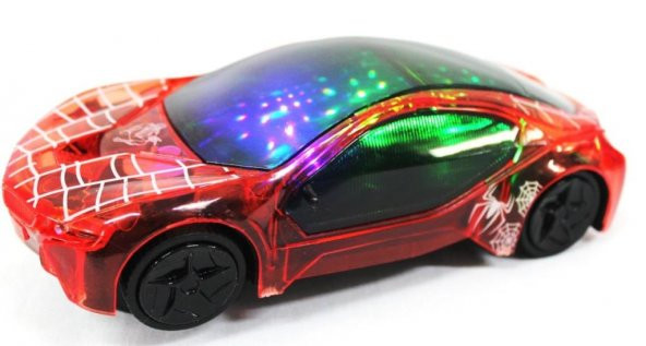 Spiderman Toys Oyuncak Işıklı Müzikli 3D Led Araba