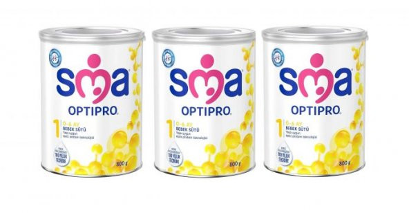 SMA 1 Optipro Bebek Sütü 800 gr 0-6 Ay x 3 Adet