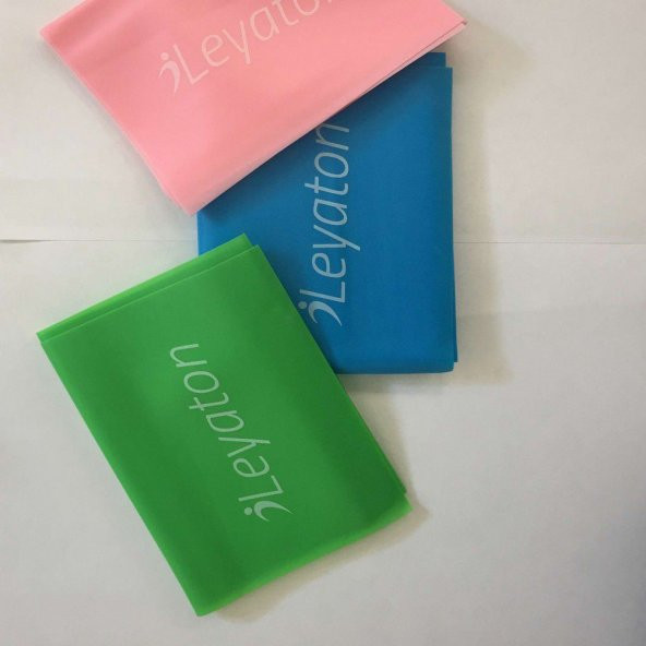 Leyaton 3Lü Pilates Lastiği Pilates Bandı Pilates Bantı 90X15Cm - 2