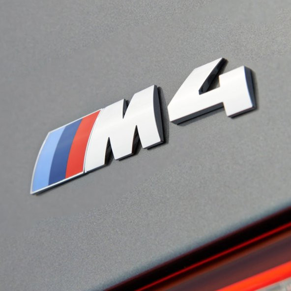 Bmw M4 Krom 3D Logo Yazı