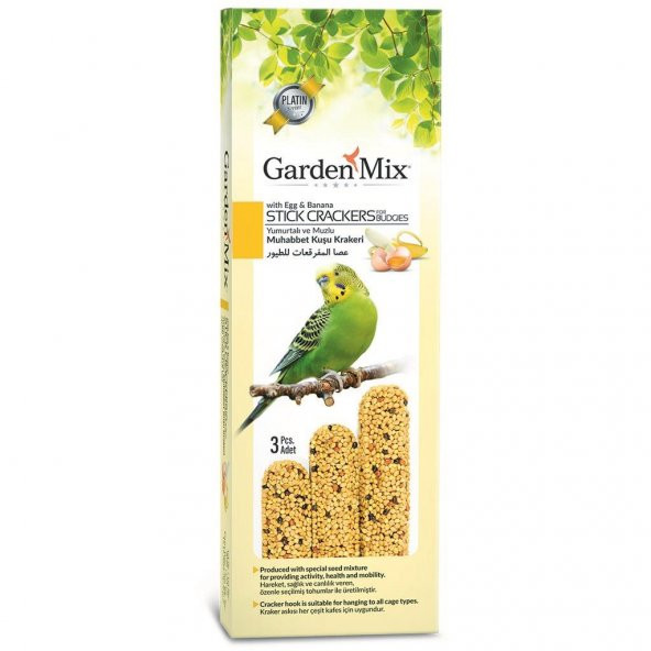 Gardenmix Platin Muzlu Yumurtalı Muhabbet Kuş Krakeri 3lü