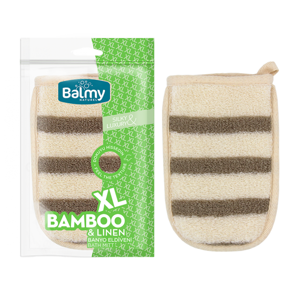 Balmy Naturel Xl Bambu Keten Banyo Eldiveni