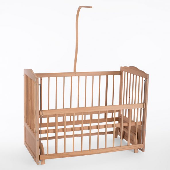 Carino Organik Boyasız 60X120 Mavi Yıldızlı Anne Yanı Beşik - 6