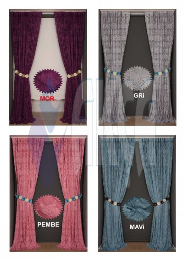 Hazır Dikilmiş DAMAKS MODEL SALON PERDESİ 1.SINIF FONLUK PERDE - 4