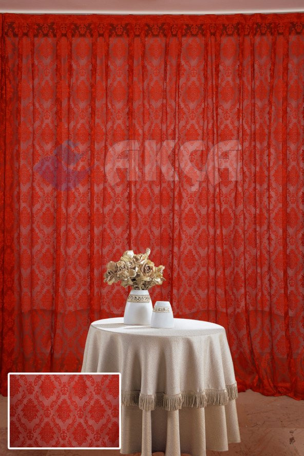 Hazır Dikilmiş DAMAKS MODEL SALON PERDESİ 1.SINIF FONLUK PERDE - 7