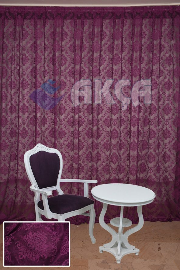 Hazır Dikilmiş DAMAKS MODEL SALON PERDESİ 1.SINIF FONLUK PERDE - 8