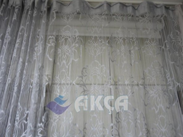 İP PERDE ÖRÜMCEK MODEL HAZIR DÜĞMELERİ DİKİLMİŞ FON PERDE - 9