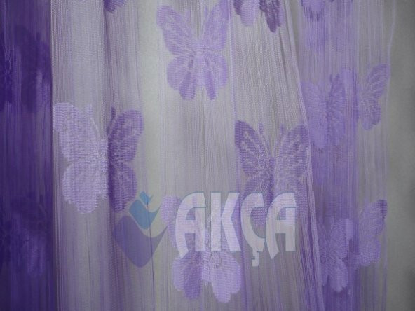 İP PERDE KELEBEK MODEL HAZIR DİKİLMİŞ DÜĞMELİ FONLUK PERDE - 7