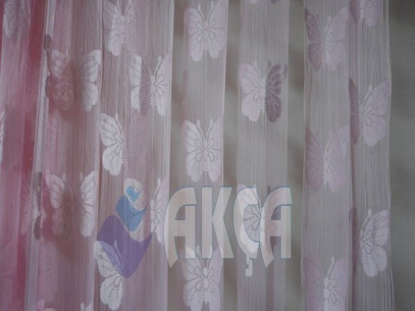 İP PERDE KELEBEK MODEL HAZIR DİKİLMİŞ DÜĞMELİ FONLUK PERDE - 11