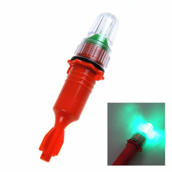 Balık Ağı İşaretleyici Led Çakar Lamba Çift Pilli 2 Renk Kır.Yeş. - 1