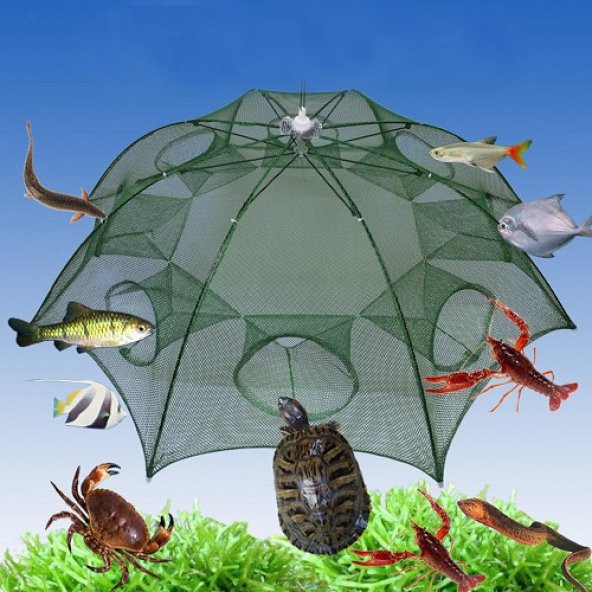 Fishtrap Balık Yakalama Sepet Kapanı Balık Tuzağı Şemsiyesi 16lı - 5