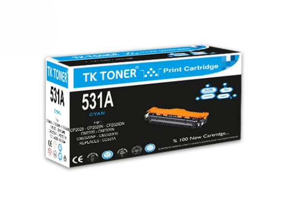 TK TONER TK-531A-CC531A MAVİ 304A TONER 2,8K