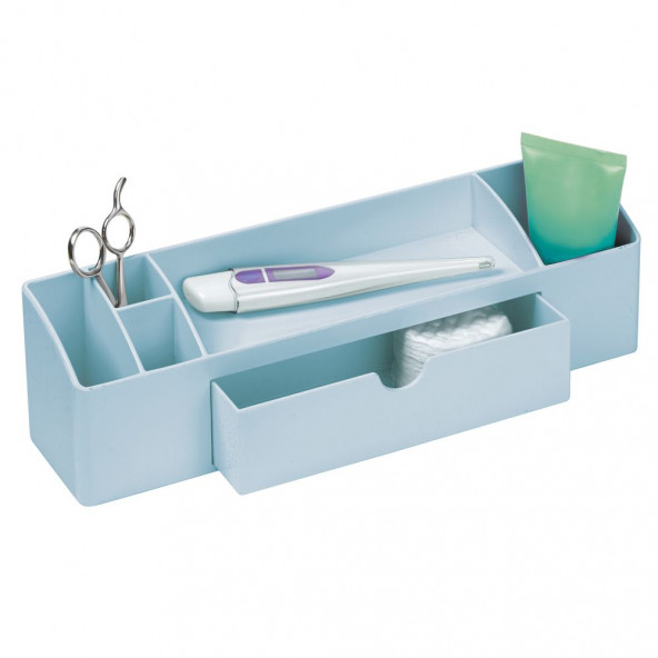 42996ES KOZMETİK,MAKYAJ ORGANİZER ÇEKMECELİ MAVİ 30X12X9CM - 2