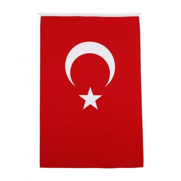Alpaka Kaliteli Kumaş Türk Bayrağı 80 x 120 cm