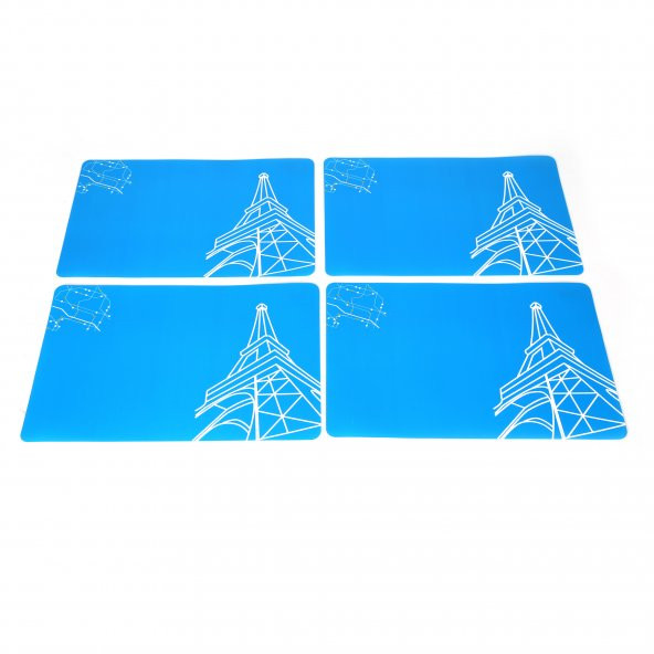 Amerikan Servis 4 Lü Set''Paris Desenli Pvc - 3