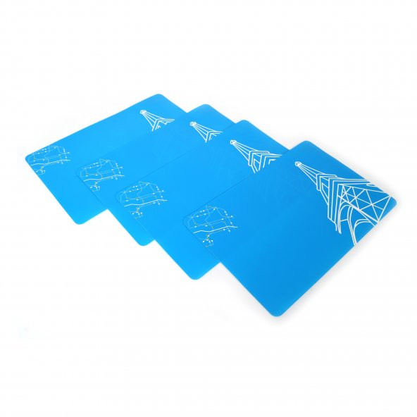 Amerikan Servis 4 Lü Set''Paris Desenli Pvc - 4