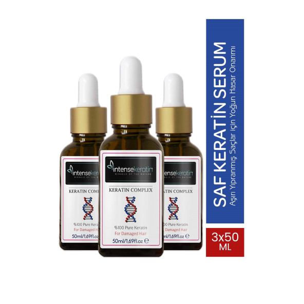 Saf Keratin Serum 50 ml x 3 - Patentli Formül Pure Keratin Complex Serum