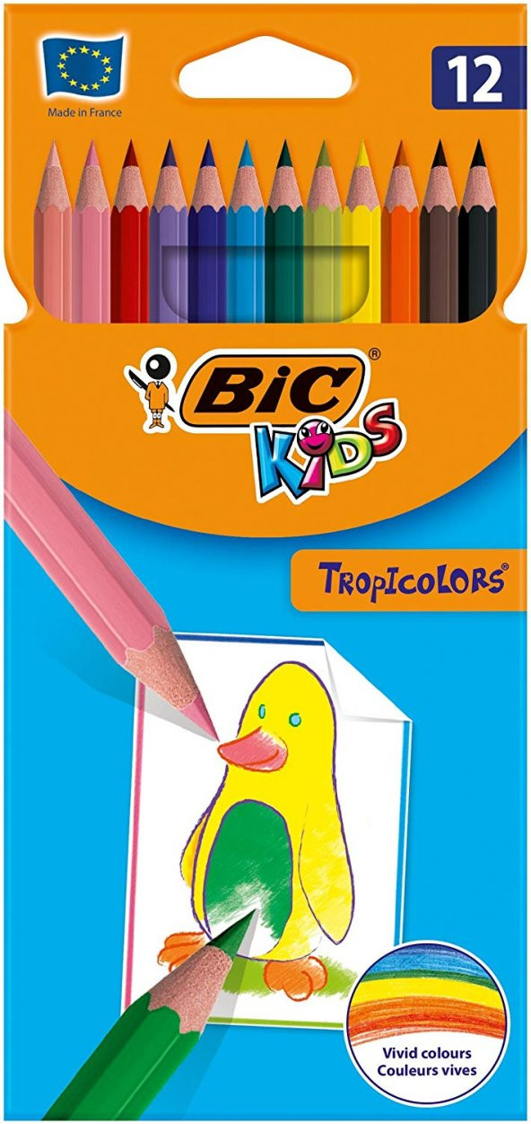 BİC TROPİCOLORS 12 Lİ KURU BOYA KALEMİ - 1