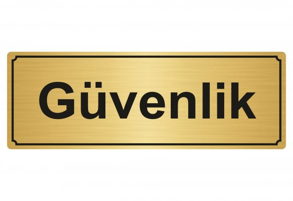 GÜVENLİK YÖNLENDİRME LEVHASI 5cmX20cm ALTIN RENK METAL - 1