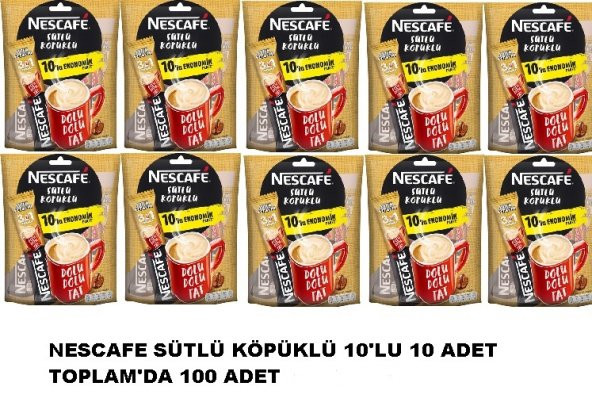 Nescafe 3 In 1 Sütlü Köpüklü 10lu Eko Paket x 10 Adet