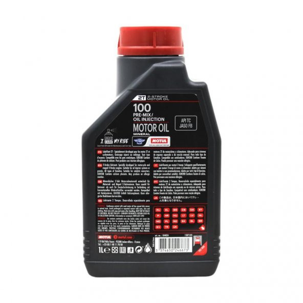 Motul 100 2T 1 Lt 2 Zamanlı Motosiklet Motor Yağı - 4
