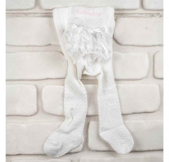 BiBaby 68154  Kız Bebek Jakarlı Dantelli Külotlu Çorap