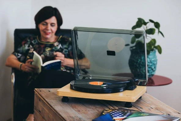 Lenco L-30WD Ahşap USBli MP3e Kayıt Özellikli Pikap Plak Çalar - 7