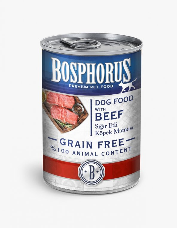 Bosphorus Tahılsız Konserve Sığır Etli Köpek Maması 12'li (12 x 415 gr)