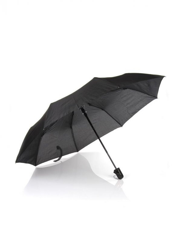 Otomatik Şemsiye 8 Telli Rüzgarda Kırılmayan Siyah Şemsiye
