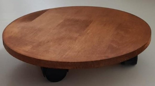 Yuvarlak Ahşap Saksı Altlığı Damacana Tüp Saksı Sehpası - 2