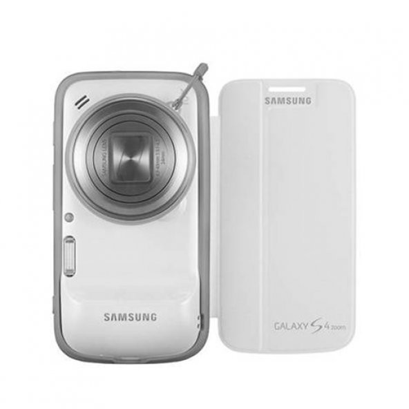 Samsung Galaxy S4 Zoom SM-C1010 Orjinal Flip Cover - Beyaz EF-GGS10FWEGWW (Outlet)
