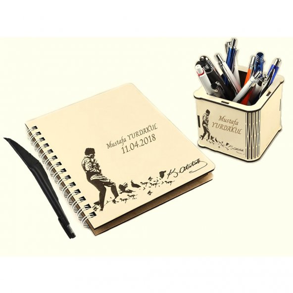 Öğretmenler Gününe Özel İsimli Defter Kalem Kalemlik İsimlik Seti - Resim 3