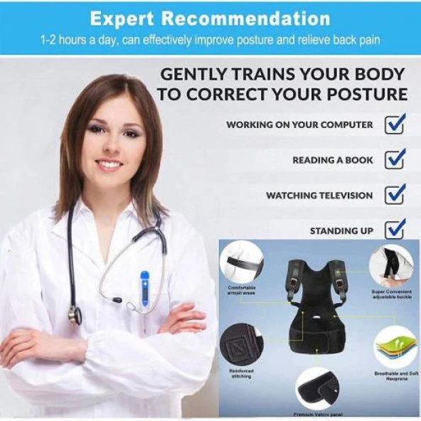 Ankaflex Dik Duruş Korsesi Bel Sırt Korse Kamburluk Önleyici Posturex Hamilelik Sonrası Korsesi - 8