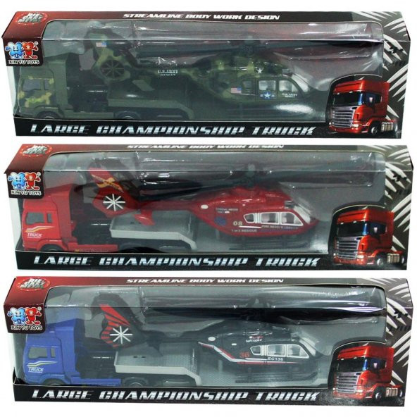 1:48 Metal Helikopter Taşıyıcı Tır - 5