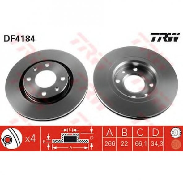 PEUGEOT PARTNER TEPEE FREN DİSKİ ÖN TAKIM  (2 ADET )   4246.W1