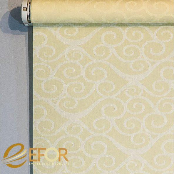Krem Rengi Pamuklu Polyester Stor Perde - 3