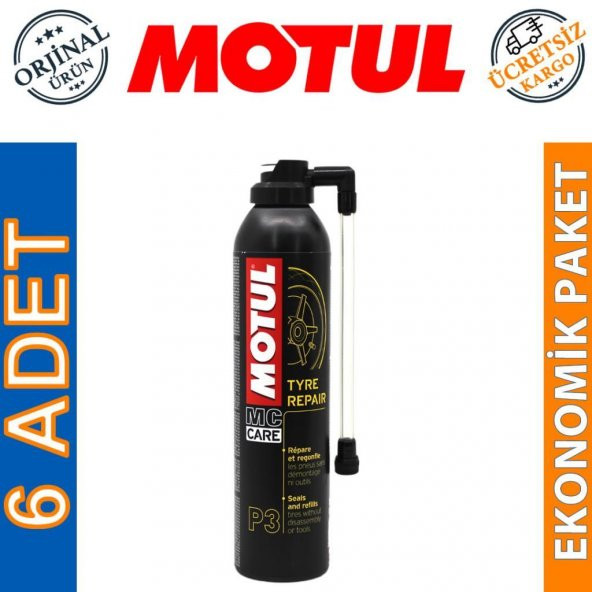 Motul P3 Tyre Repair Sprey 300 ML Lastik Tamir Kiti (6 Adet)