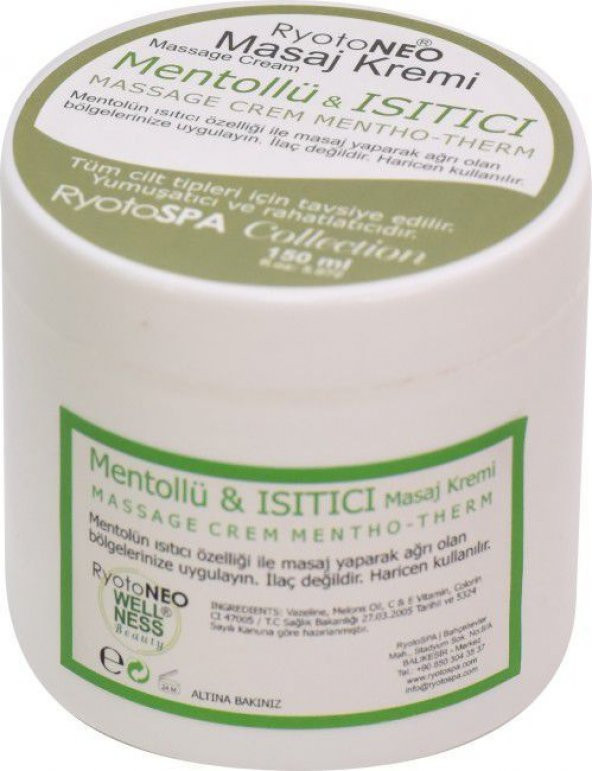 Mentol Çok Amaçlı Masaj Kremi 150 ml